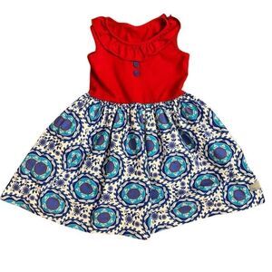 Eleanor Rose Georgia Dress Sleeveless Tank Dress Size 7-8 Red White Blue